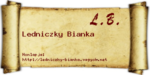 Ledniczky Bianka névjegykártya