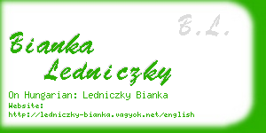 bianka ledniczky business card